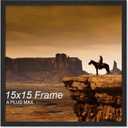 A PLUS MAX 15x15 Picture Frame Black Light Weight Wall Mount | 15 x 15 Inch Black Wood-grain Engineered Wood Material Frame for 15by15 Square Photo Poster - 1 Pack/Black/15x15