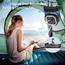 Portable Fan Rechargeable, 20000mAh Cordless Battery Powered Camping Fan with LED Light & Remote, 4 Speeds Wind, Timer, USB C, Hanging Hook, Oscillating Fans for Travel Tent, Camping Essentials