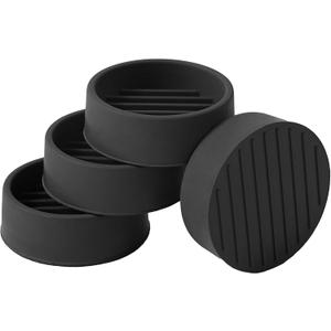 1.5x1.5 Round Rubber Furniture Caster Cups, Anti-Sliding Furniture Pads Bed Stopper Floor Protectors with Grip - Protect Any Flooring (4 Pcs Black)