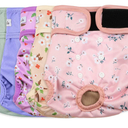 Female Dog Diapers 5Pcs - Premium Reusable Diapers for Doggie in Heat - Highly Absorbent Dog Diapers Female for Pet Incontinence with Adjustable Snaps, Flowers S