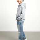 PATPAT Boys Thermal Hoodie, Cotton Fleece Pullover Sweatshirt with Kangaroo Pocket, Solid Color, Ages 6-12 (6-7 Years, Grey)