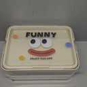 Plastic Storage Organizer for Kids Child Toy Stackable Containers with Lids Bins 3 Layers Adjustable Compartments Building Blocks Chest Case (Cream, Medium 3 Tiers)