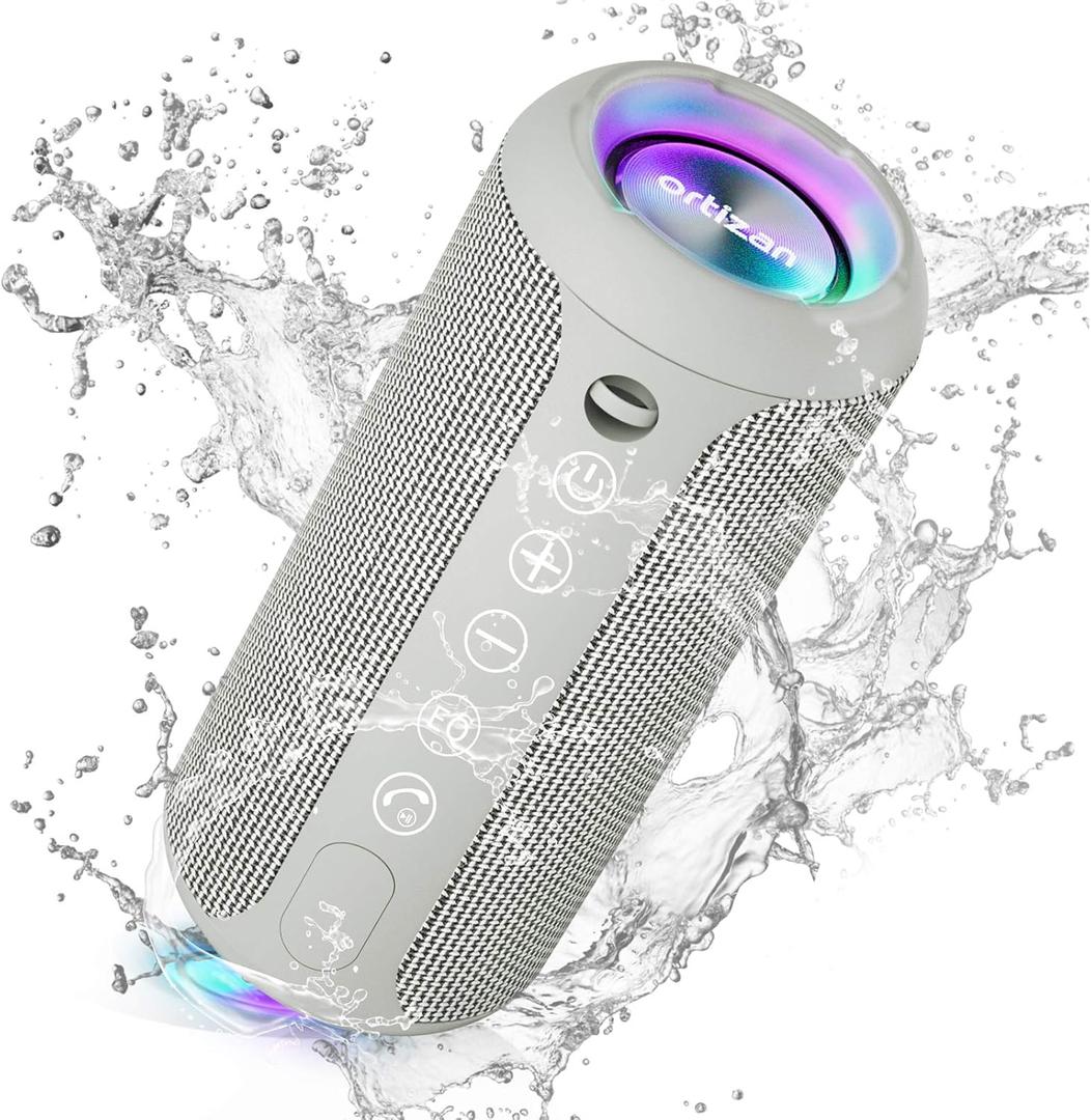 Ortizan Portable Bluetooth Speaker, IPX7 Waterproof Wireless Speaker with 24W Loud Stereo Sound, Outdoor Speakers with Bluetooth 5.0, 30H Playtime,66ft Bluetooth Range,TWS Pairing for Home