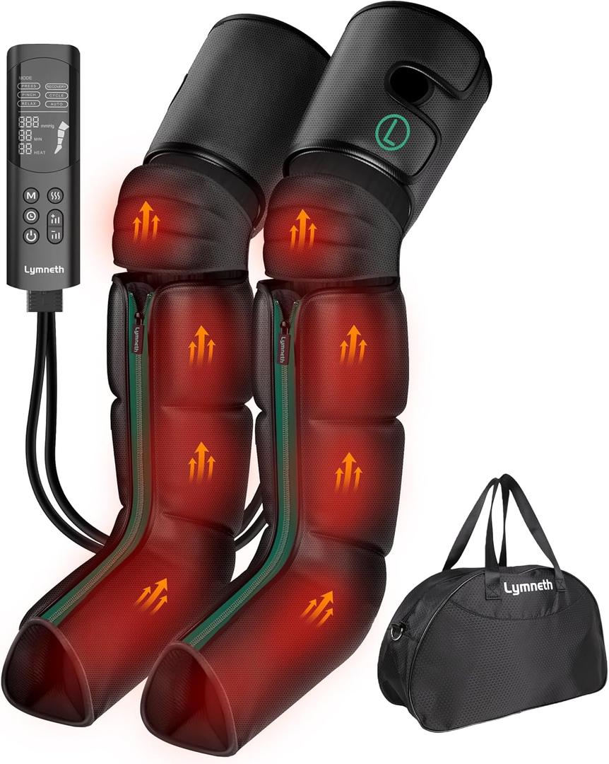 Leg Massager with Heat and Comression, Foot and Leg Massager for Circulation and Pain Relief, Air Compression Boots with 9 Intensity Levels, Full Leg Recovery Therapy Mechine