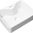 MAISINK 16 Inch Small Vessel Sink, 16" X 12" Rectangular Vessel Sink White Modern Porcelain Ceramic Above Counter Bathroom Sink - Amazon.com