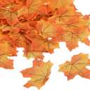 PATIKIL Artificial Leaves, 400Pcs Fall Maple Autumn Fake Leaf for Wedding Party Thanksgiving Halloween Decoration, Gold