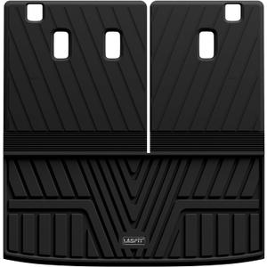 LASFIT Cargo Mat with Backrest Mat for Honda Pilot 2023 2024 2025 2026, Split & One-piece Foldable Seating TPE Custom Fit Trunk Mat Cargo Liner with Seatback Mat Accessories, Black