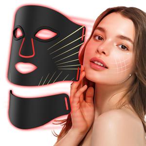 Red Light Therapy for Face & Neck Mask, Led Face Mask Light Therapy with 7 Colors, 309 LED Beads Silicone Facial Skin Care Device for Home SPA Beauty Salon