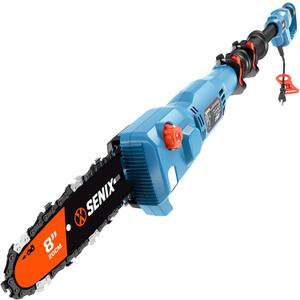 SENIX 8A Corded Electric Pole Saw, 8 Inch Telescoping Pole Chainsaw 14ft Max Reach, Lightweight Tree Trimmer for High Limbs, Branch Cutter & Wood Pruner