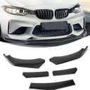 5-Section Universal Front Bumper Lip Spoiler, Carbon Fiber Look ABS Splitter for Sedan Coupe Hatchback, 56-72 Inch Adjustable Body Kit