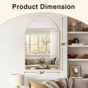 Vanity Bathroom Mirror for Wall, 2 Pack 36x24 Arched Bathroom Mirror for Over Sink, Arched Metal Frame for Bedroom, Living Room, Entryway, Hanging or Leaning, Gold