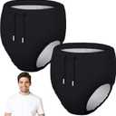 2 Pcs Reusable Adult Swim Diapers Special Needs Cloth Diaper Covers Washable Nappy Trunks Waterproof Leakproof for Postpartum Women Incontinence Protection Unisex(Black,M)