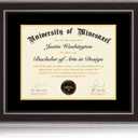 16x20 Diploma Frames 13x17 with Black Mat - Walnut Wood Finish | Shatter-Resistant Glass | for Wall Mounting | Gift for Graduations & Professional Certificate (1 Pack)