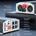 1500W Pure Sine Wave Inverter 12V DC to 110V/120V AC Converter, 3000W Peak, LCD Remote Control, 4 AC Outlets, USB & Type-C for RV, Truck, Camping, Off-Grid Solar, Emergency Power