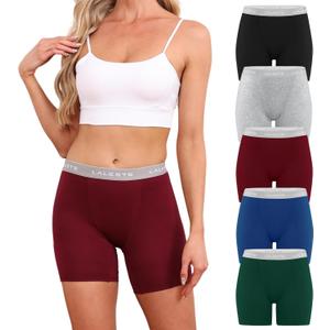 LALESTE Viscose Bamboo Boxer Briefs for Women Cotton Boy Shorts Underwear Soft Stretch Boyshorts Panties 5 Pack, 5XL