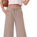 Halfchet Girls Capri Pants Wide Leg Sweatpants Baggy Cropped Pants Loose Fit Casual Basic Capris with Pockets for Ages 5-14