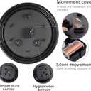 15 Inch Outdoor Clock, Black Metal-Frame Outdoor Clocks Waterproof, Silent Outdoor Wall Clock for Garden Patio Pool
