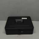 Secure Steel Cash Box with Combination Lock and Removable Tray  Metal Money Organizer for Home and Office Use (Black - 7.9" x6.3" x 3.3")