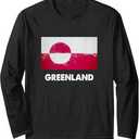 Greenlander Greenland Flag Long Sleeve TShirt, XL 