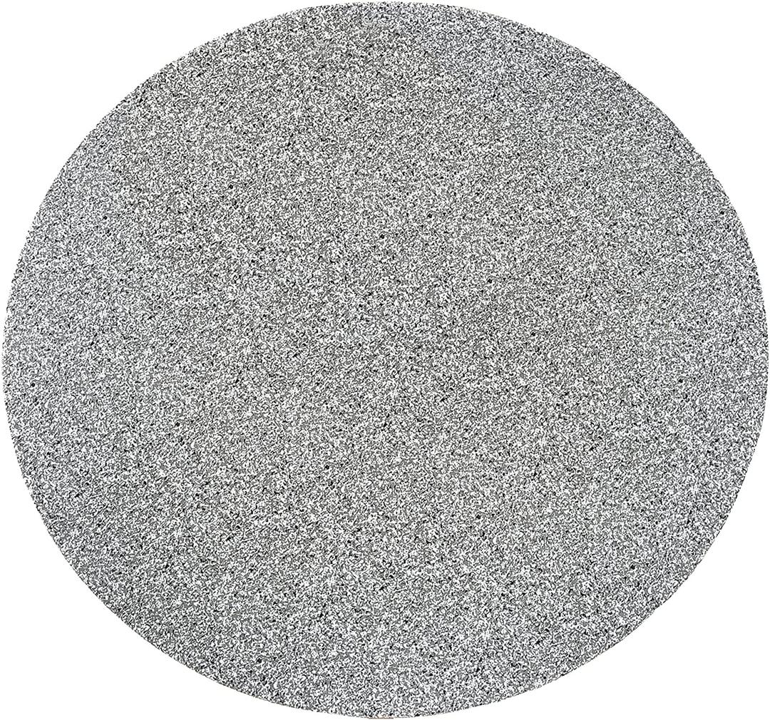 Round Vinyl Elastic Edged Flannel Backed Tablecloth Fitted Table Cover PVC Print Table Pad Home Decor (Gray, Round Tight Fits Table up 45"-56" Diameter)