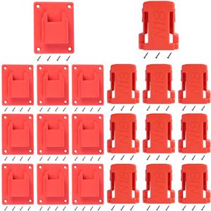 20pas Tool Holders and Battery Holder for Milwaukee M18 18V Wall Mount Hanger Battery Drill Tool Storage Shelf with Screws