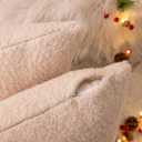 AQOTHES Beige Winter Throw Pillow Covers 18x18 Inch Set of 2, Boucle Faux Fur Pillow Covers,Cozy Fluffy Home Living Room Farmhouse Decor for Sofa Couch Bed