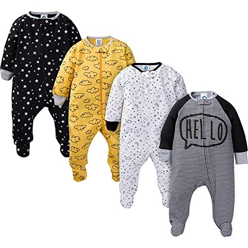 Gerber Baby Boys 4 Pack Sleep 'N Play Footie, Star, 3-6 Months