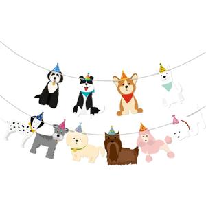Dog Birthday Banner Sign Dog Themed Party Decorations Cute Puppy Garlands Decorations for Kids Boys Girls Birthday Backdrop Decor Pet Puppy Party Supplies