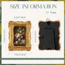 Vicenpal 12 Pcs Gold Tiny Picture Frame 2.5 x 1.6 Inch Small Vintage Oval Picture Frames Stylish Vintage Baroque Ornate Antique Resin Oval Table Display for Home Wedding (Antique Style)