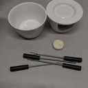 CORJEEJOR Fondue Pot Set with 4 Forks Ceramic Butter Warmer Set Premium Tea Light Porcelain Melting Pot for Chocolate Cheese Caramel