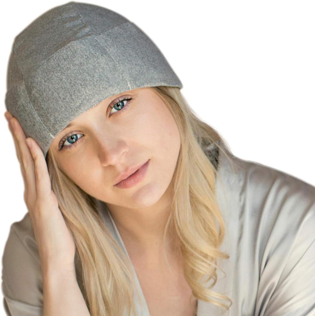 Migraine Gel Ice Hat by FOMI Care | Cooling Headache Pack | Wearable Cold Therapy Wrap for Tension, Sinus, Pressure Pain Relief | Stress Reliever | Freezable (Gray - 3 Packs)