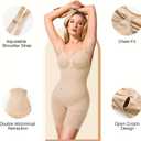 Irisnaya Shapewear Bodysuit for Women Tummy Control Backless Low Back Body Suits for Womens Full Body Shaper Body Suit (Beige, M)