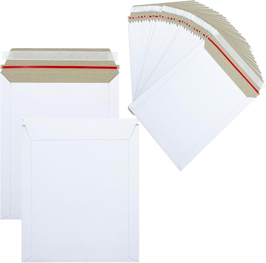 Rigid Mailers 8 x 10 Inches with Self Adhesive Seal 30 Pack, Bulk White Cardboard Envelopes for Shipping Photo, Documents, Letters, Packaging Supplies Rigid Mailers 8 x 10 Inches with Self Adhesive Seal 30 Pack, Bulk White Cardboard Envelopes for Shipping Photo, Documents, Letters, Packaging Supplies