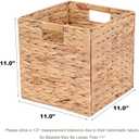 Water Hyacinth Storage Baskets 11x11x11 Inch Wicker Storage Cubes Set of 2Baskets,Handwoven Foldable Wicker Cubes with Sturdy Handles, Rustic Laundry Organizer for Bedroom Shelves, Kitchen, Bathroom