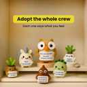 AltrEgo Handmade Crochet Emotional Support Cheery Cactus, Amigurumi Doll with Positive Card, White