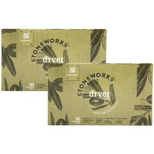 Grab Green Stoneworks Cruelty-Free Dryer Sheets | Softens Fabrics, Freshens Clothing & Reduces Static-Cling and Wrinkles | Plant Based | Olive Leaf Scent (160 Sheets) (80 Count (Pack of 1))