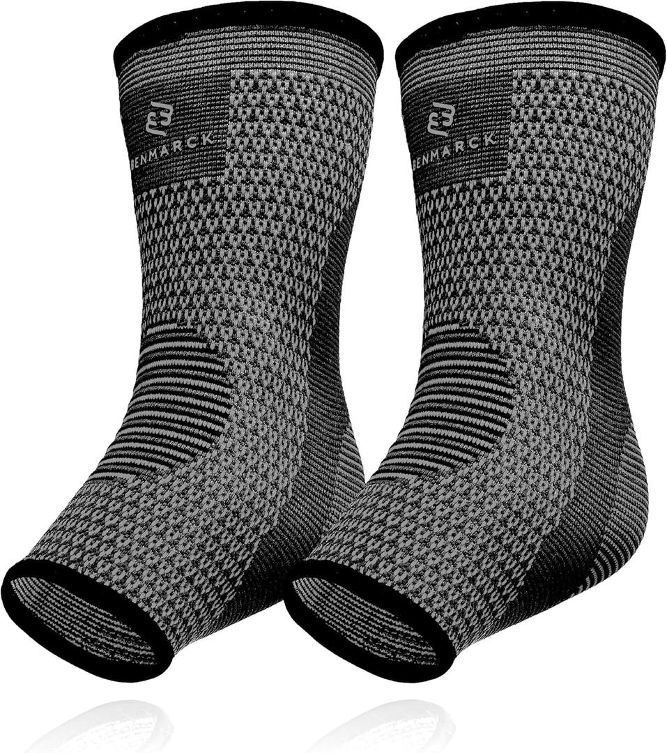 Benmarck Achilles Tendon Support Brace, Plantar Fasciitis Sock, Ankle Compression Sleeve For Running, Tendonitis and Flat Feet Relief