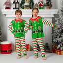ANGELGGH Matching Family Christmas Pajamas Sets, Holiday PJs with Top and Pants, Cute 2 Piece Sleepwear for Couples/Women/Men (Men, L, Green Canes Elf)