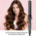 SAOSA 1 1/2 Inch Curling Iron, Tourmaline Ceramic Extra Long Barrel Curling Iron 1.5 Inch with Auto Shut-Off, Dual Voltage 110-240V Hair Curler Suitable for Travel, Including Glove