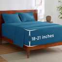 Bedsure Deep Pocket King Sheet Set - Fits Mattresses Up to 21 Inches Thick - 4 Piece GentleSoft Bed Sheets, Moisture Wicking, Soft & Cooling Bedsheet & Pillowcases, Easy & Secure Fit, Teal Blue