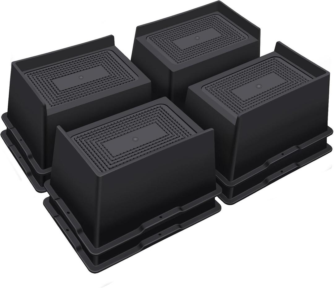 Bed Risers 4 Inch Heavy Duty,Oversized Couch Risers, Extra Wide Furniture Risers for Sofa Table Desk Headboard Chair Lifting,Rectangle Risering Blocks Support 6000 lbs(8 Pack Black