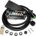 8 Ft 7 Pin Trailer Wiring Harness With 7 Gang Junction Box, Heavy Duty 7 Way Trailer Junction Box 7 Pole Waterproof for RV Trailers, Campers, 7 Pin Trailer Plug With Dust Cover- Pure Copper