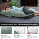 MOON PARK Pregnancy Pillows for Sleeping - U Shaped Full Body Maternity Pillow with Removable Cover - Support for Back, Legs, Belly, Hips - 57 Inch Pregnancy Pillow for Women - Green