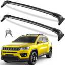 KINGGERI 260lbs Lockable Roof Racks Cross Bars Compatible with Jeep Compass 2018-2025, All Aluminum Heavy Duty Crossbars Rooftop Cargo Basket Luggage Kayak Canoe Snowboard Bike SUV Accessories
