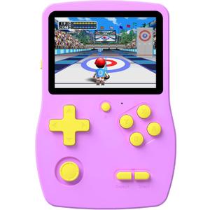 32 Bit Handheld Games for Kids Preloaded 139 Video Games, Portable Video Gaming Player with 3.0" IPS Screen and Rechargeable Battery, Mini Travel Games Electronic Gifts Toys for Boys Girls, Purple