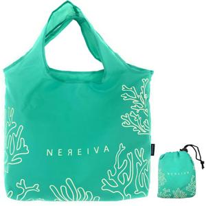 55 Pound Reusable Shopping Bag Sea Green - Foldable into a Small Pouch - Washable Reusable Grocery Bag, Durable & Stylish with handles for Easy Shoulder or Hand Carry