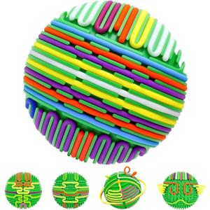 Sensory Activity Ball,Sensory Activity Board 3D DIY Upgrade,Fidget Toy for Calming, Stress, Anxiety, ADHD & Autism,Kids 3+ & Adults,with 16 Strings (Green)