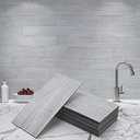 Art3d 102-Piece Peel and Stick Tile Backsplash for Kitchen Bathroom, 3in. × 6in. Stick on Subway Tile White-Washed Wood Plank