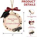 Graduation Ornaments Class of 2026, Wooden Graduation Keepsake for College or High School Celebration, Class of 2025 Ornament Gifts Decoration (Photo Frame)