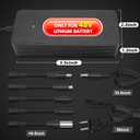 54.6V 2A Electric Bike Charger for 48V Lithium Battery (UL Certified), Input 110-240V, with 6 Jack Connectors (DC2.1MM / DC2.5MM / RCA 8MM / 3-P 8MM / 3-P 12MM/ 3-P XLR) (48V Ebike Battery Only)